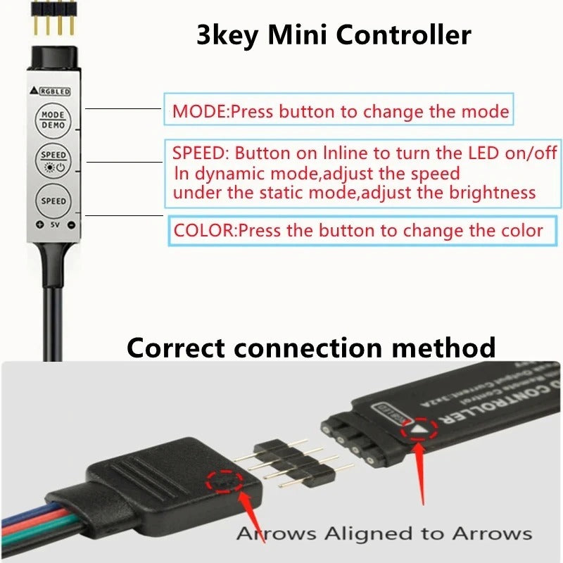 LED Strip Light Color USB RGB Tpae Bluetooth LED Strip Bedroom Decoration